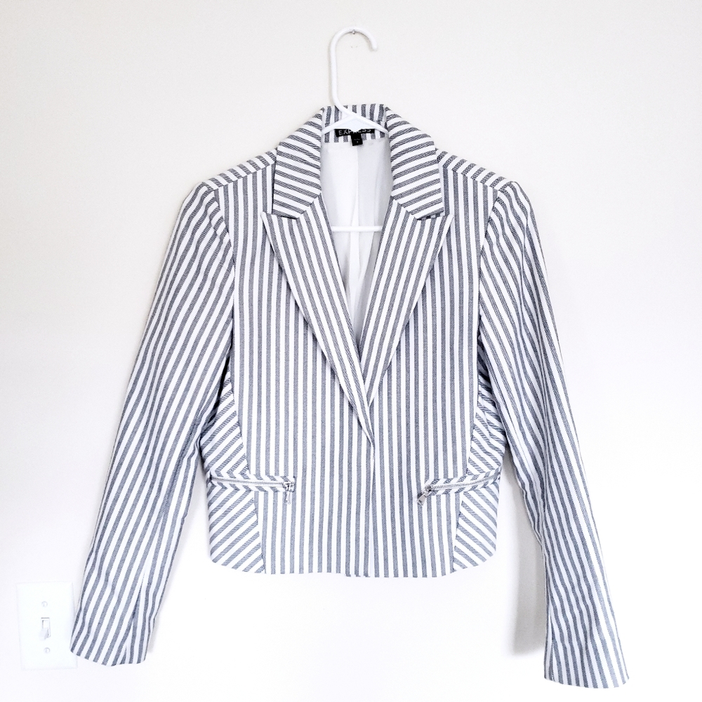 Express Pinstripe Cropped Blazer | Size 2